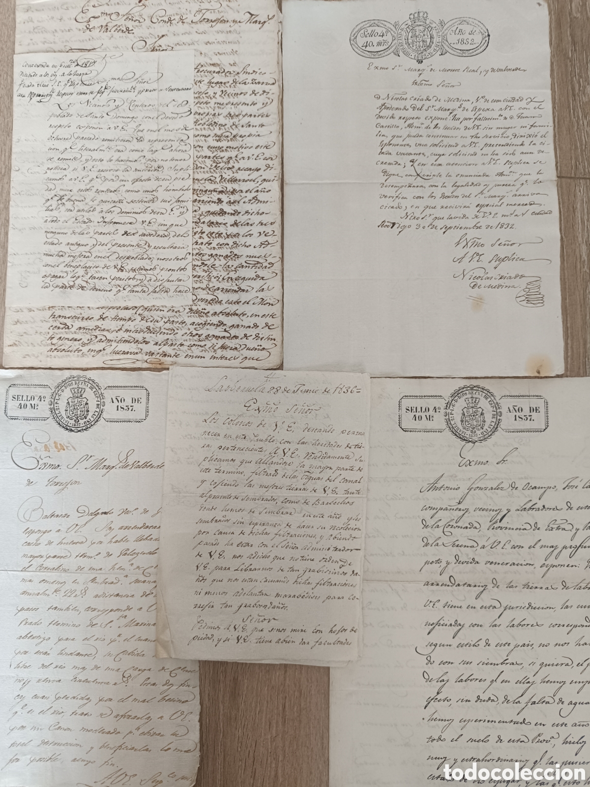 Manuscritos antiguos: MANUSCRITOS 1817-1837 S&Uacute;PLICAS, QUEJAS LABRADORES A MARQU&Eacute;S DE VALVERDE. ZARZA PUMAREDA, LA OVERUELA