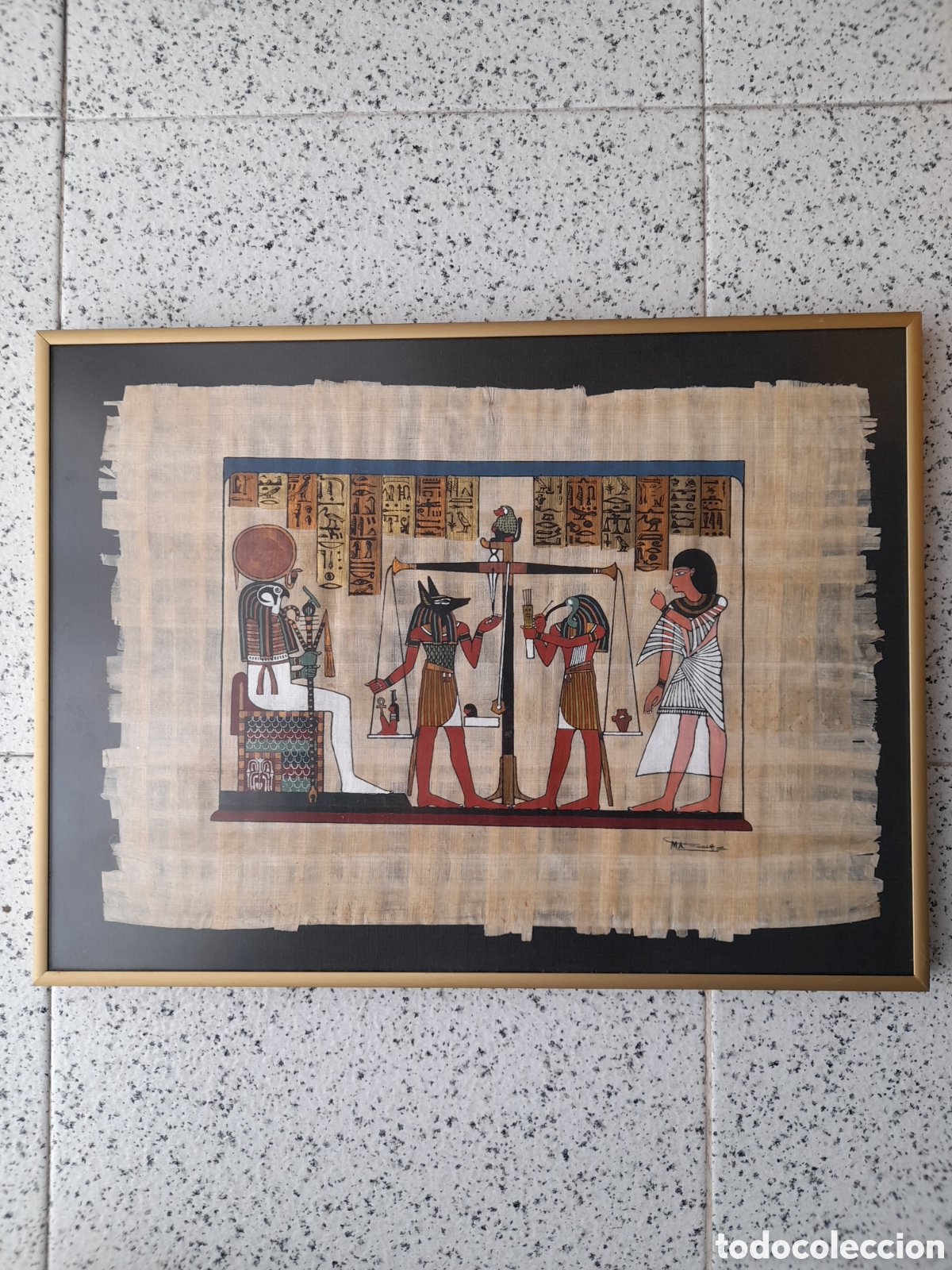 Manuscritos antigos: Papiro Egipcio Aut&eacute;ntico &rdquo;Juicio de Osiris&rdquo; - Enmarcado Galer&iacute;a