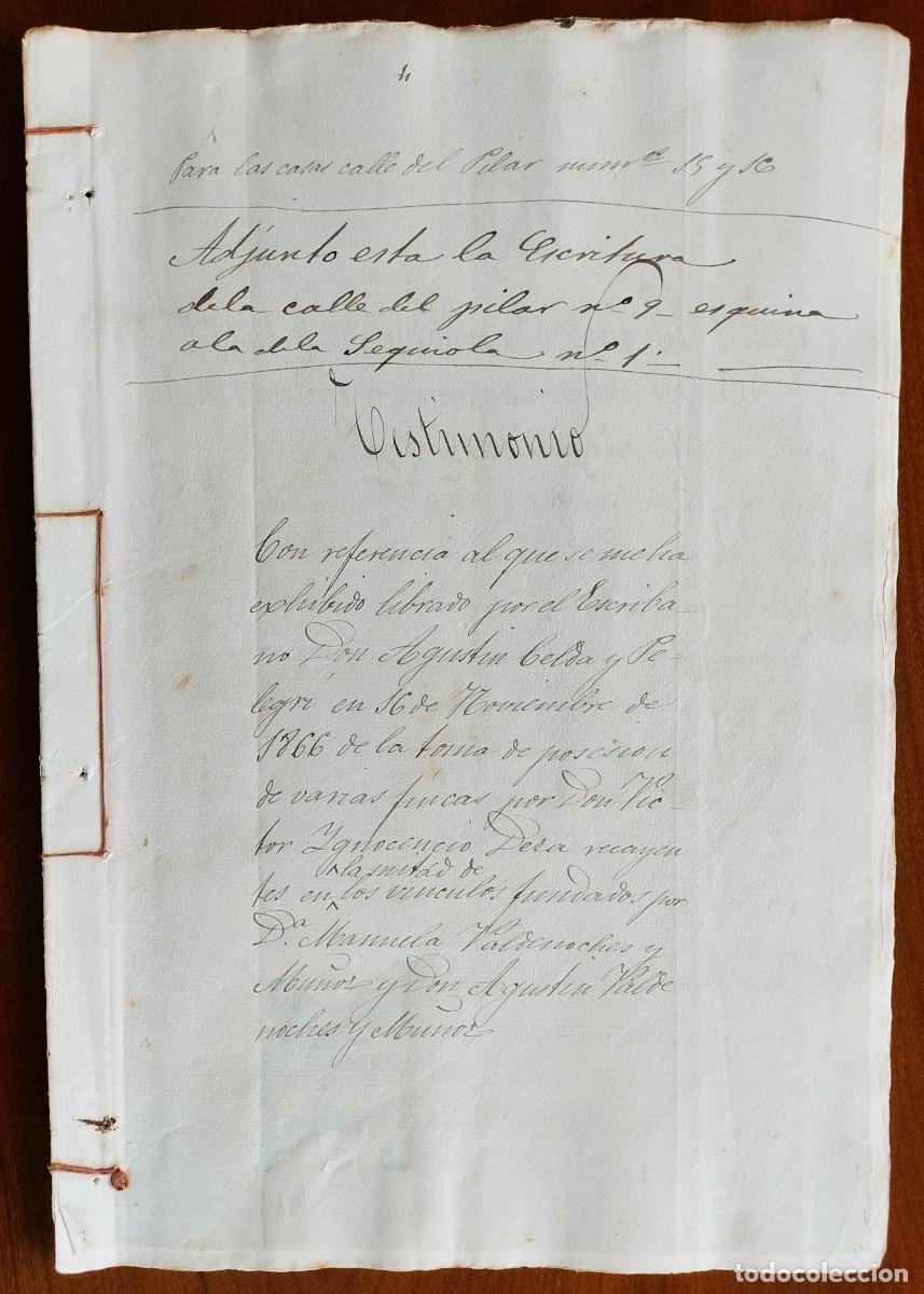 Manuscritos antiguos: VALENCIA A&Ntilde;O 1867 - (2) SELLO 8&ordm; 40 CENT. DE ESCUDO - BIENES MAYORAZGO AGUST&Iacute;N VALDENOCHES Y MU&Ntilde;OZ