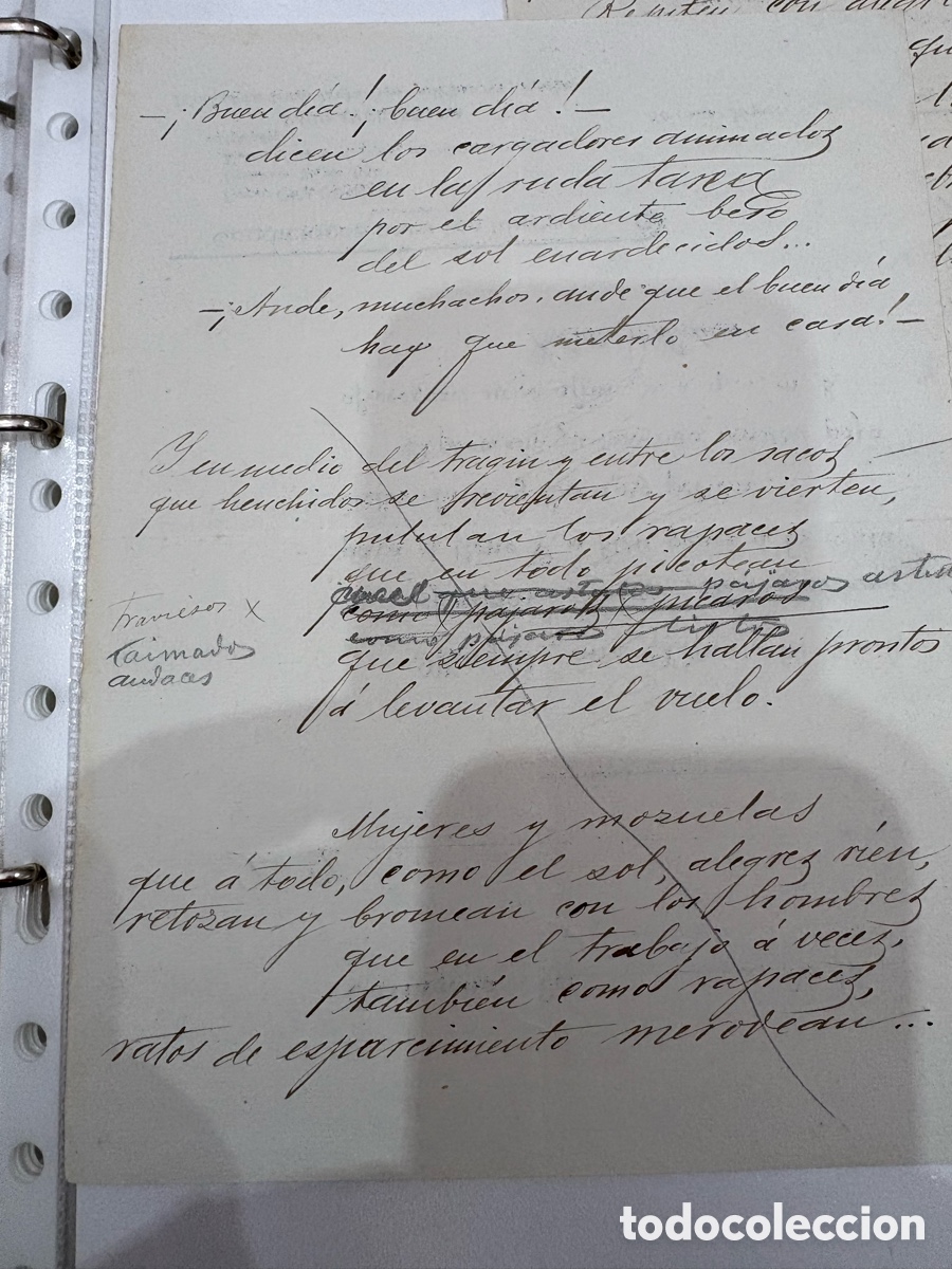Manuscritos antiguos: Poes&iacute;a manuscrita. Vicente Medina, Archena. Murcia