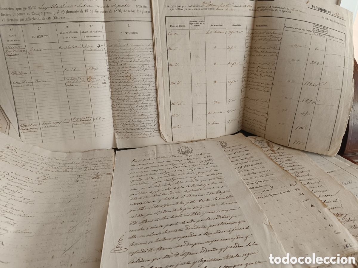 Manuscritos antiguos: MANUSCRITO VILLARROBLEDO ALBACETE 1838-1895: GUERRA CARLISTA, LATIFUNDIO, VI&Ntilde;EDOS, ARCE-SANDOVAL,
