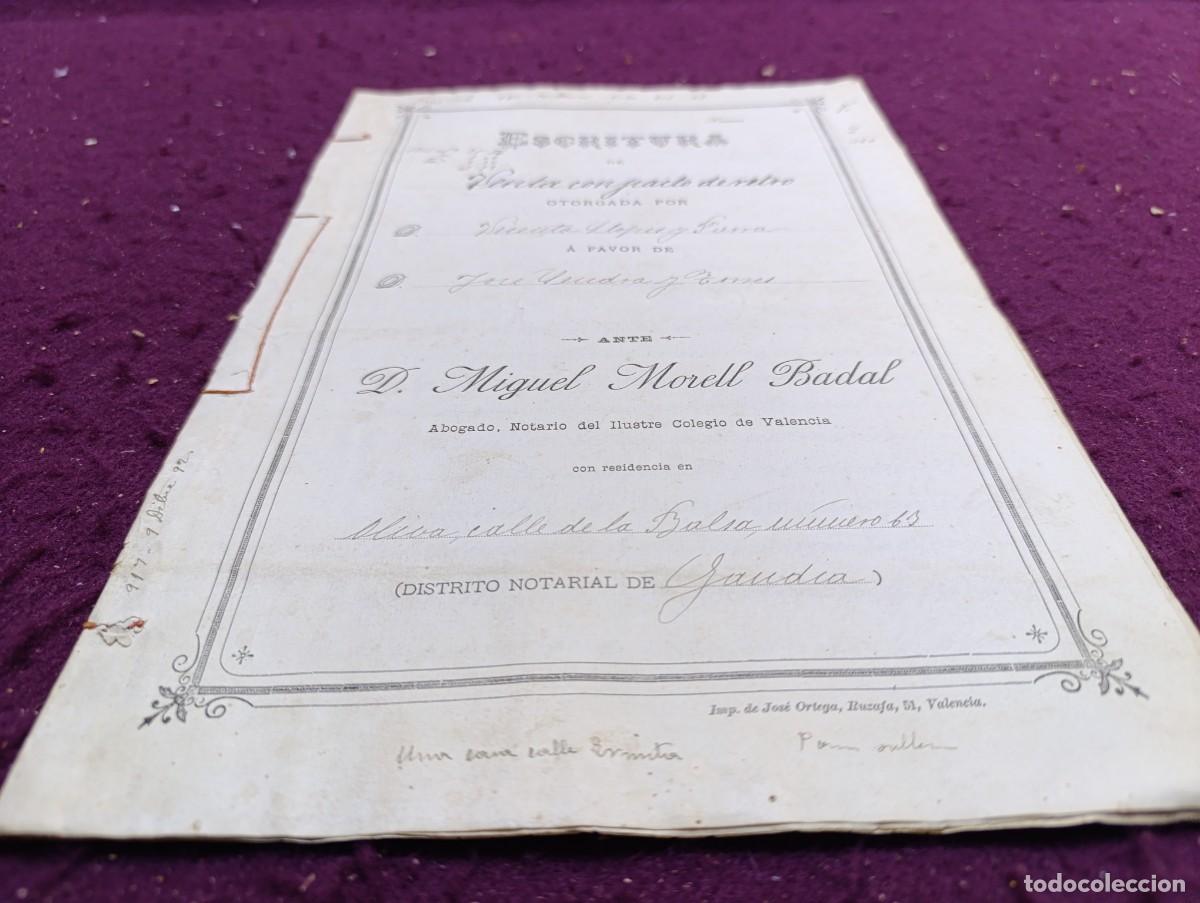 Manuscritos antigos: AD2, Antiguo Documento Manuscrito, 1892, Oliva, escritura de venta, con sellos y r&uacute;bricas