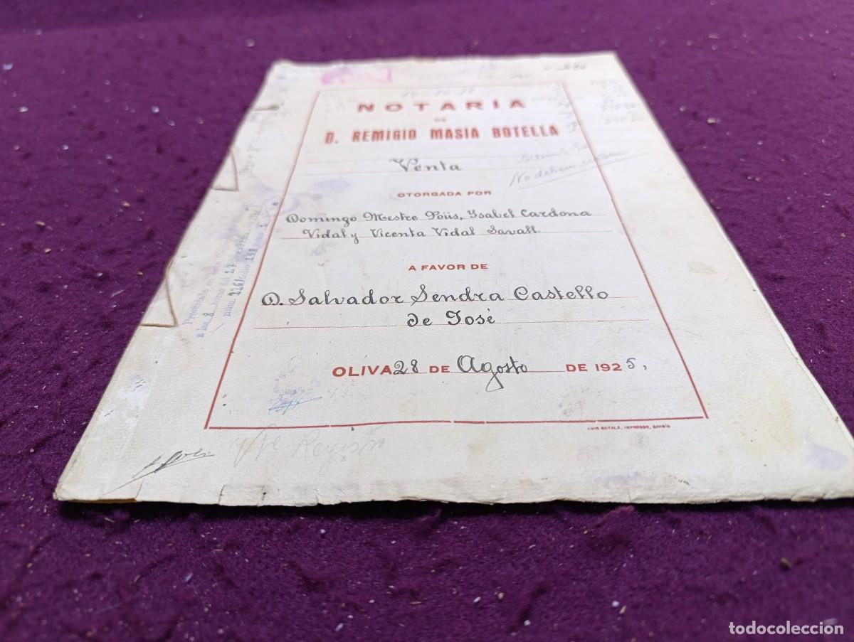 Alte Manuskripte: AD4, Antiguo Documento Manuscrito, 1925, Oliva, documento de venta, con sellos y firmas