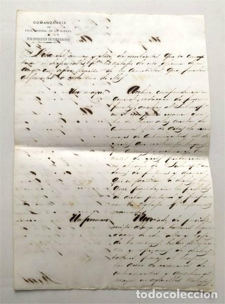 Alte Manuskripte: Carta de la Comandancia del Real Arsenal de La Habana (Cuba) A&ntilde;o 1862