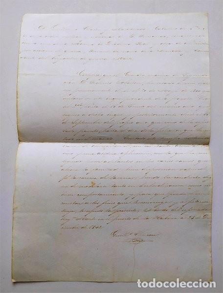 Manoscritti antichi: Certificado del Comandante del bergant&iacute;n Marte, Guillermo Chac&oacute;n Maldonado. La Habana (Cuba), 1842