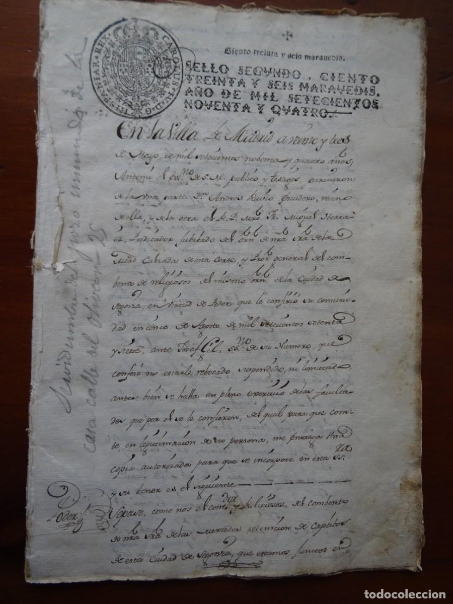 Manuscritos antiguos: Mercedarios de Segovia, acuerdo sobre un pozo negro c/ San Carlos Madrid, 1794, 15 pags