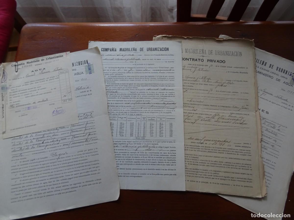 Manuscritos antiguos: Firmas de Arturo Soria, venta terrenos y suministro agua Compa&ntilde;&iacute;a Madrile&ntilde;a Urbanizaci&oacute;n