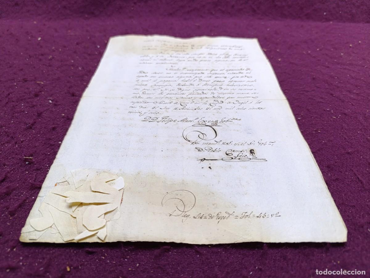 Manuscritos antigos: AD13, Antiguo Documento Manuscrito, 1828, Urgel, Documento Eclesi&aacute;stico, sello Pr&iacute;ncipe Andorra