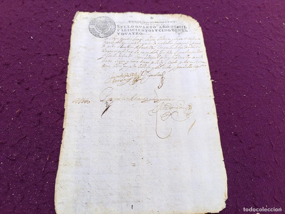 Alte Manuskripte: AD14, Antiguo Documento Manuscrito, 1654, posible Valladolid, marca de agua, sellos y r&uacute;bricas