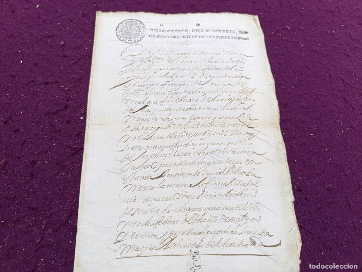 Manoscritti antichi: AD15, Antiguo Documento Manuscrito, 1638, Valladolid, marca de agua, sellos y r&uacute;bricas