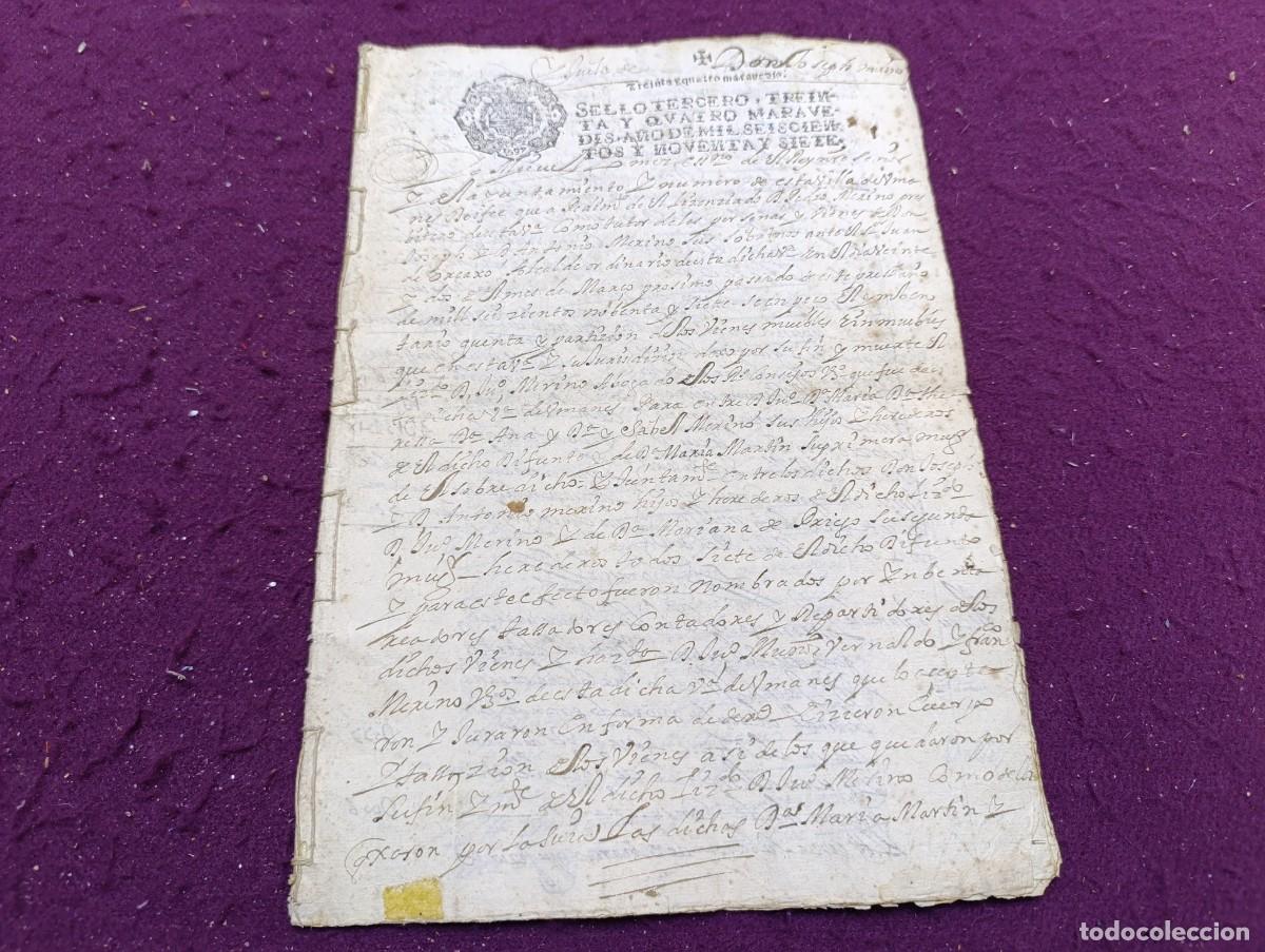 Manoscritti antichi: AD16, Antiguo Documento Manuscrito, 1697, Cuenca, con sellos y r&uacute;bricas