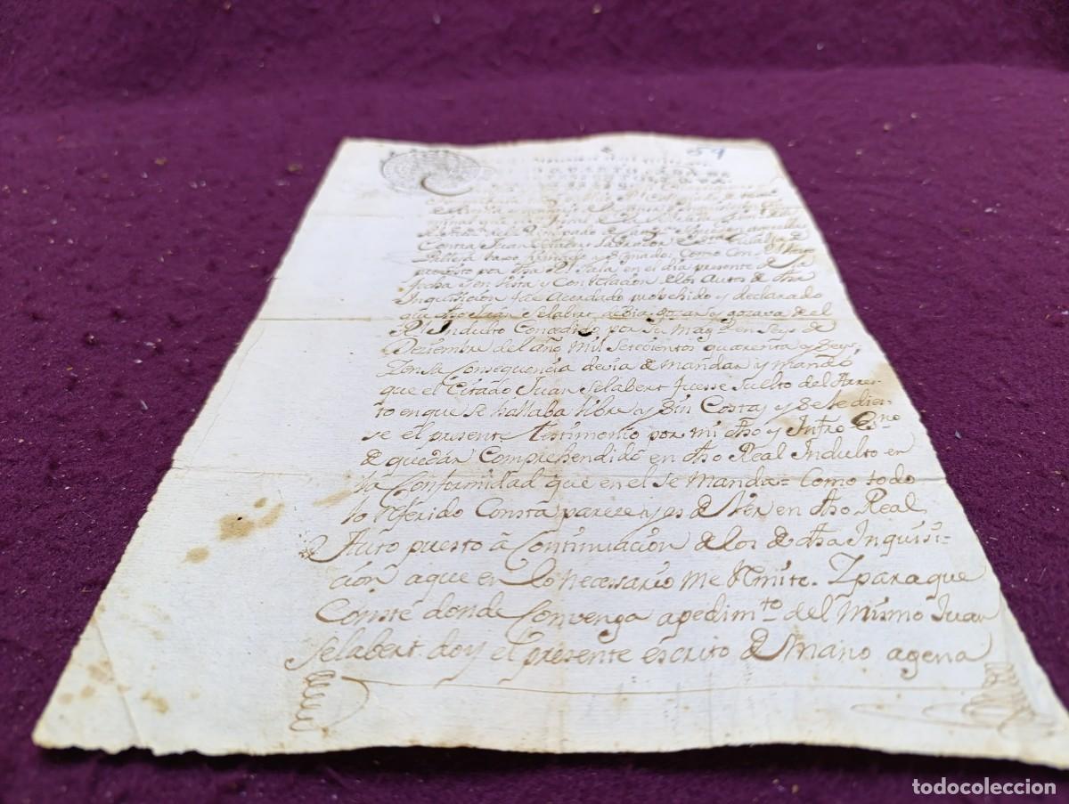 Manoscritti antichi: AD20, Antiguo Documento Manuscrito, 1747, Barcelona, con sellos y r&uacute;bricas