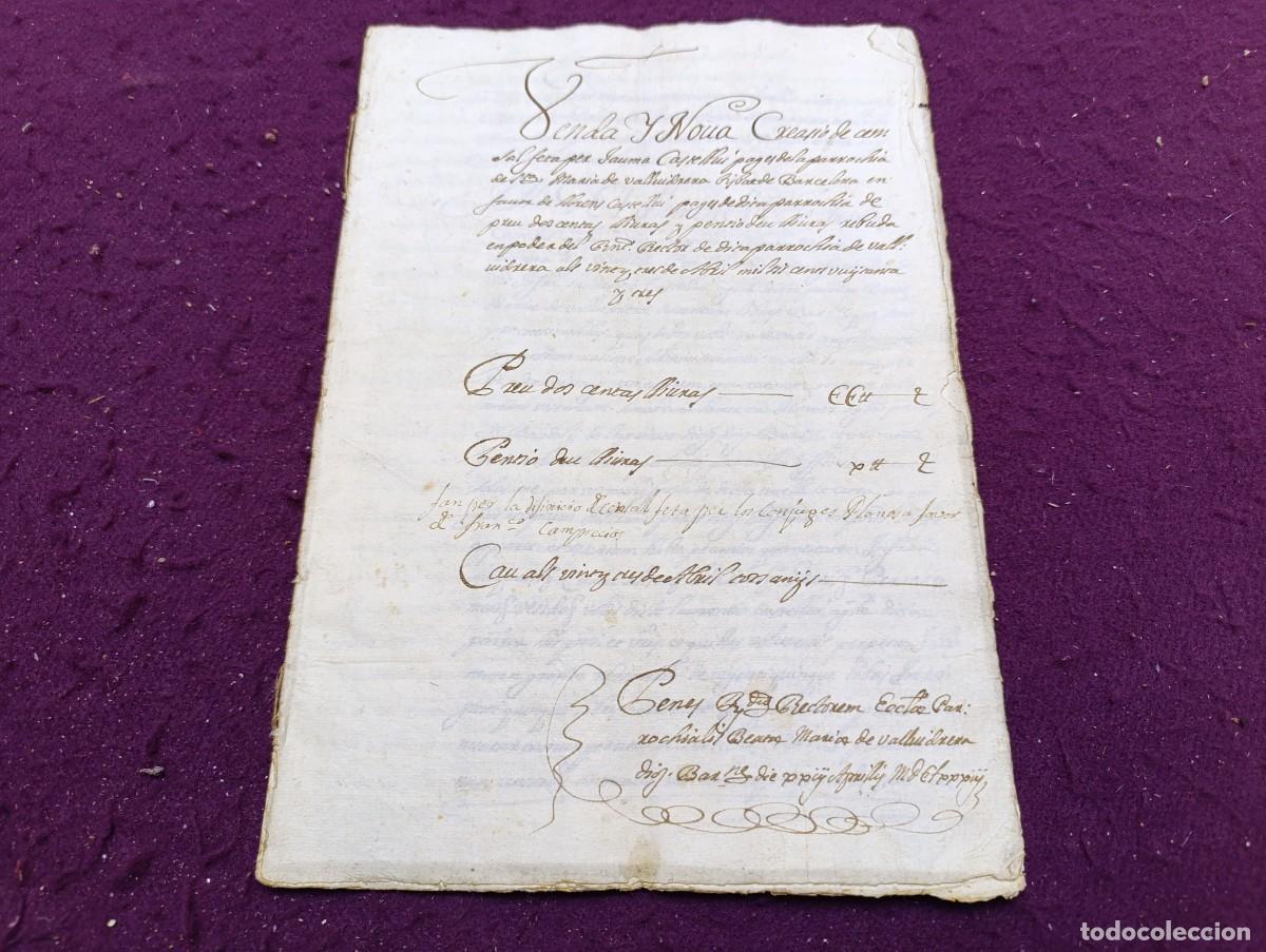 Manoscritti antichi: AD21, Antiguo Documento Manuscrito, 1686, Barcelona, en catal&aacute;n antiguo, con firmas / r&uacute;bricas