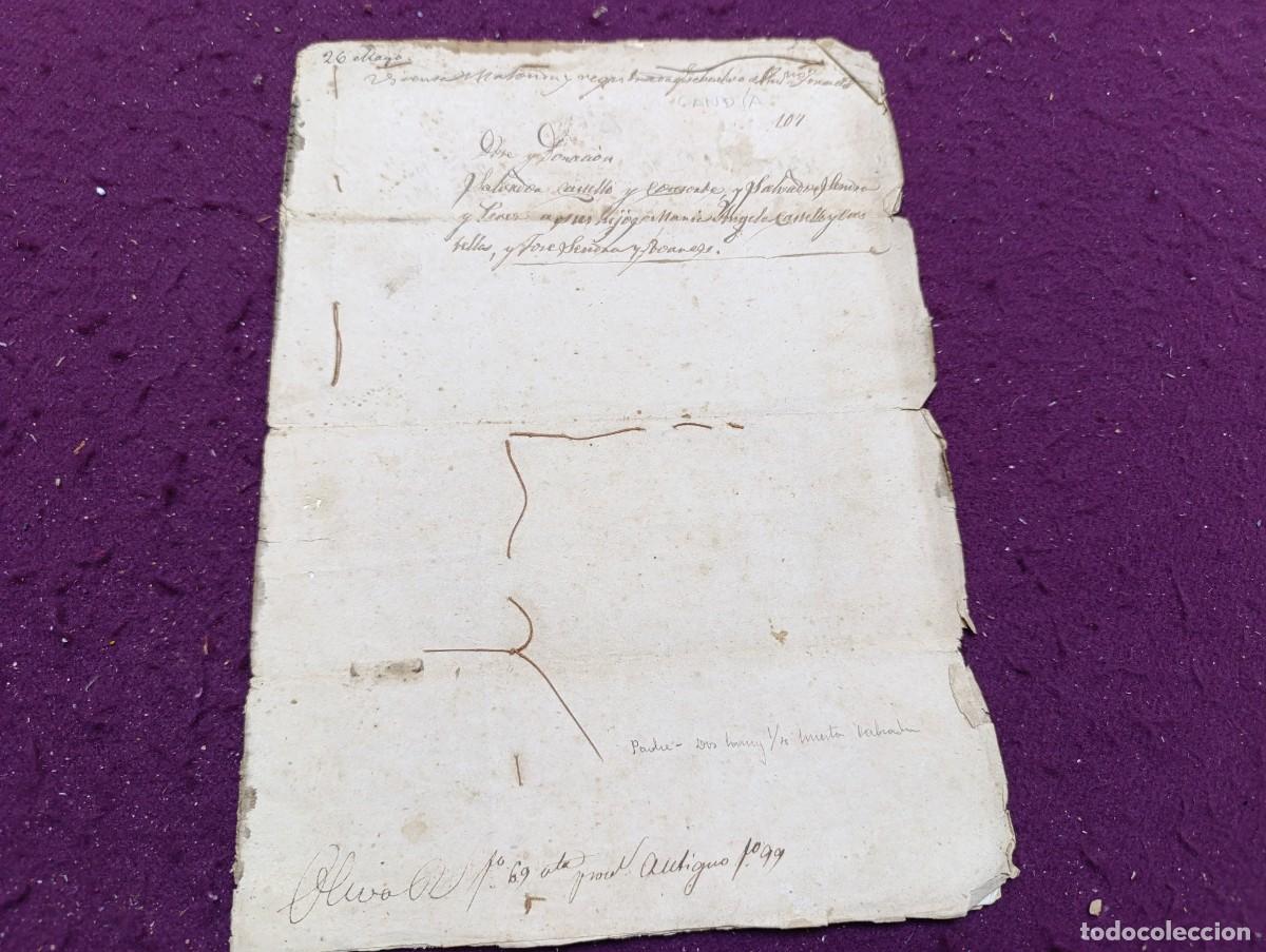 Manuscritos antiguos: AD27, Antiguo Documento Manuscrito, 1860, Gand&iacute;a, con sellos y firmas / r&uacute;bricas