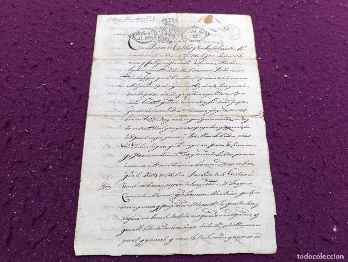 Manuscritos antiguos: AD32, Antiguo Documento Manuscrito, 1826, Calles, Valencia, con sellos y firmas / r&uacute;bricas
