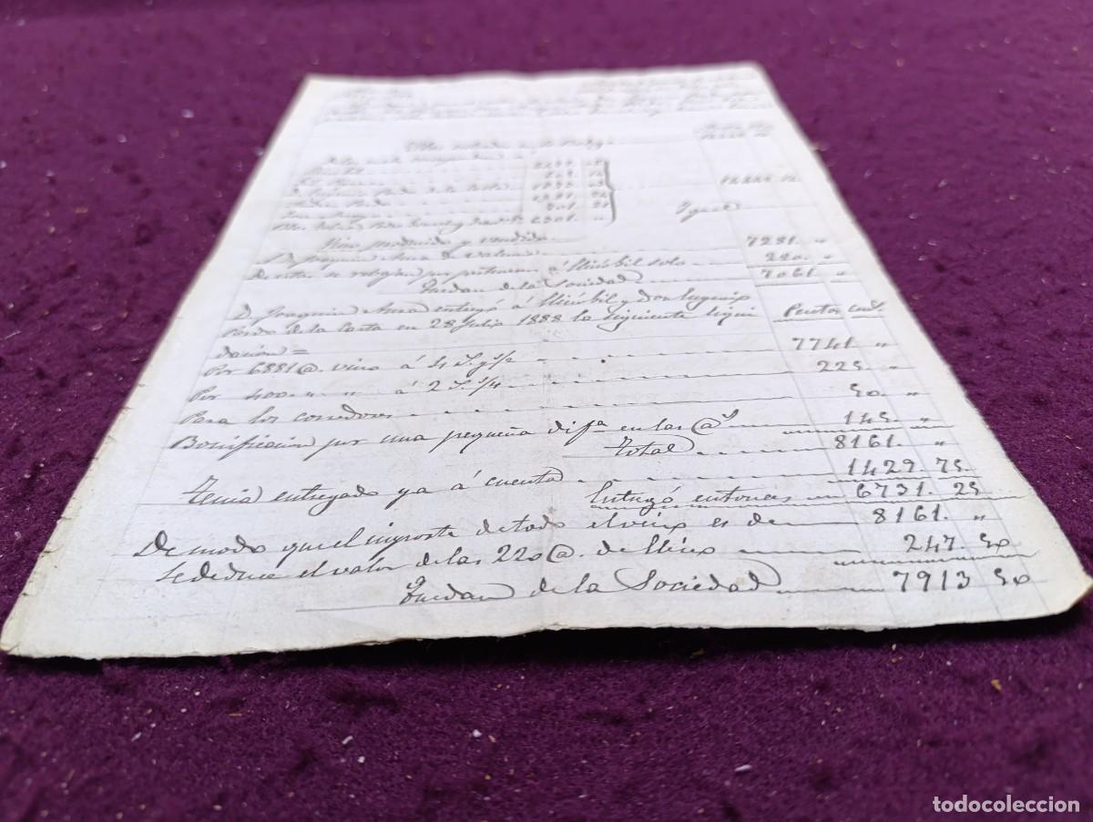 Manuscritos antiguos: AD39, Antiguo Documento Manuscrito, 1888, Galicia, liquidaci&oacute;n comercial o similar