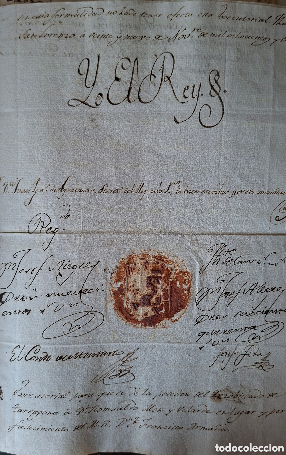 Manuscritos antiguos: Timbrologia 1803 Manuscrito Rey Carlos IV firmado Yo El Rey