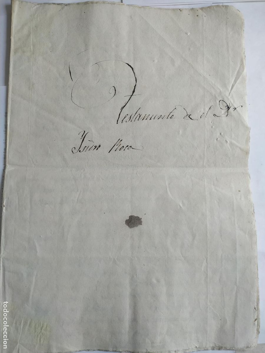 Manuscritos antigos: Manuscrito Ares Maestre (Castell&oacute;n) Testamento P&aacute;rroco I Roca 1818