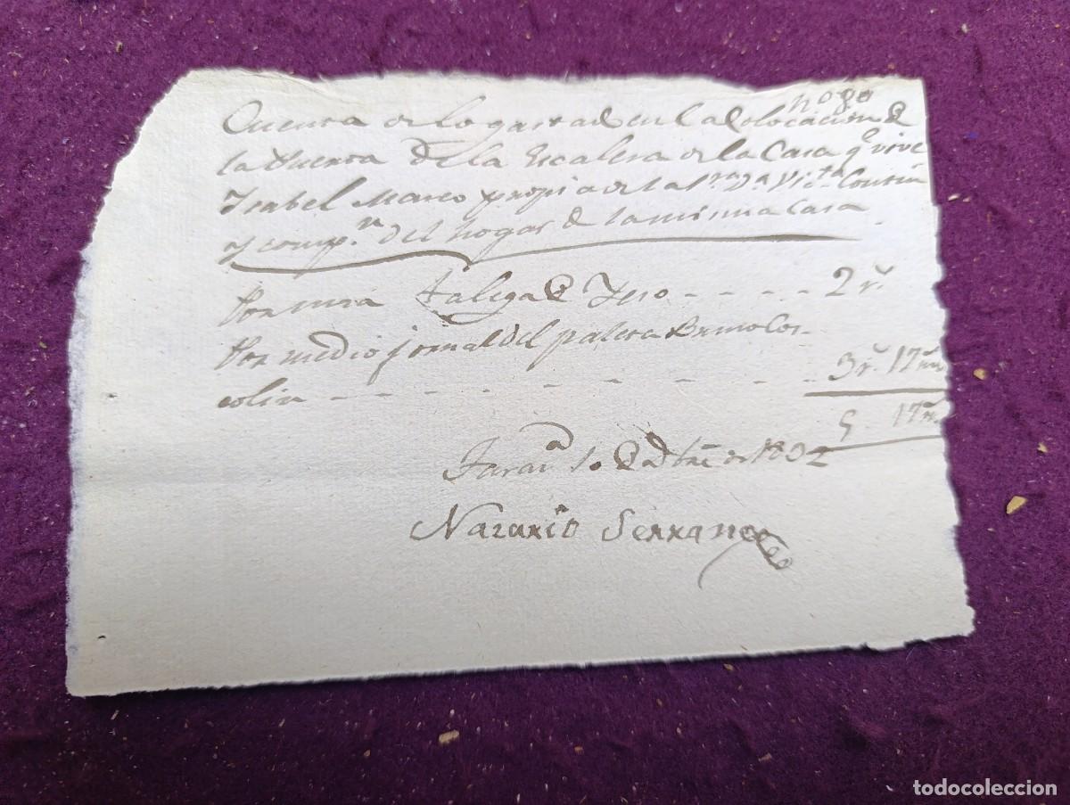 Manuscritos antigos: 1802, Antiguo Documento Manuscrito, Recibo, objetos del hogar o similar