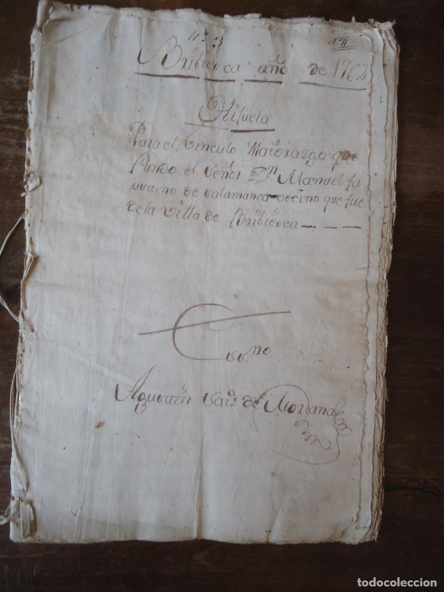 Manuscritos antigos: Hijuela para el vinculo Maiorazgo que fundo Manuel Faustino de Salamanca. Briviesca 1762