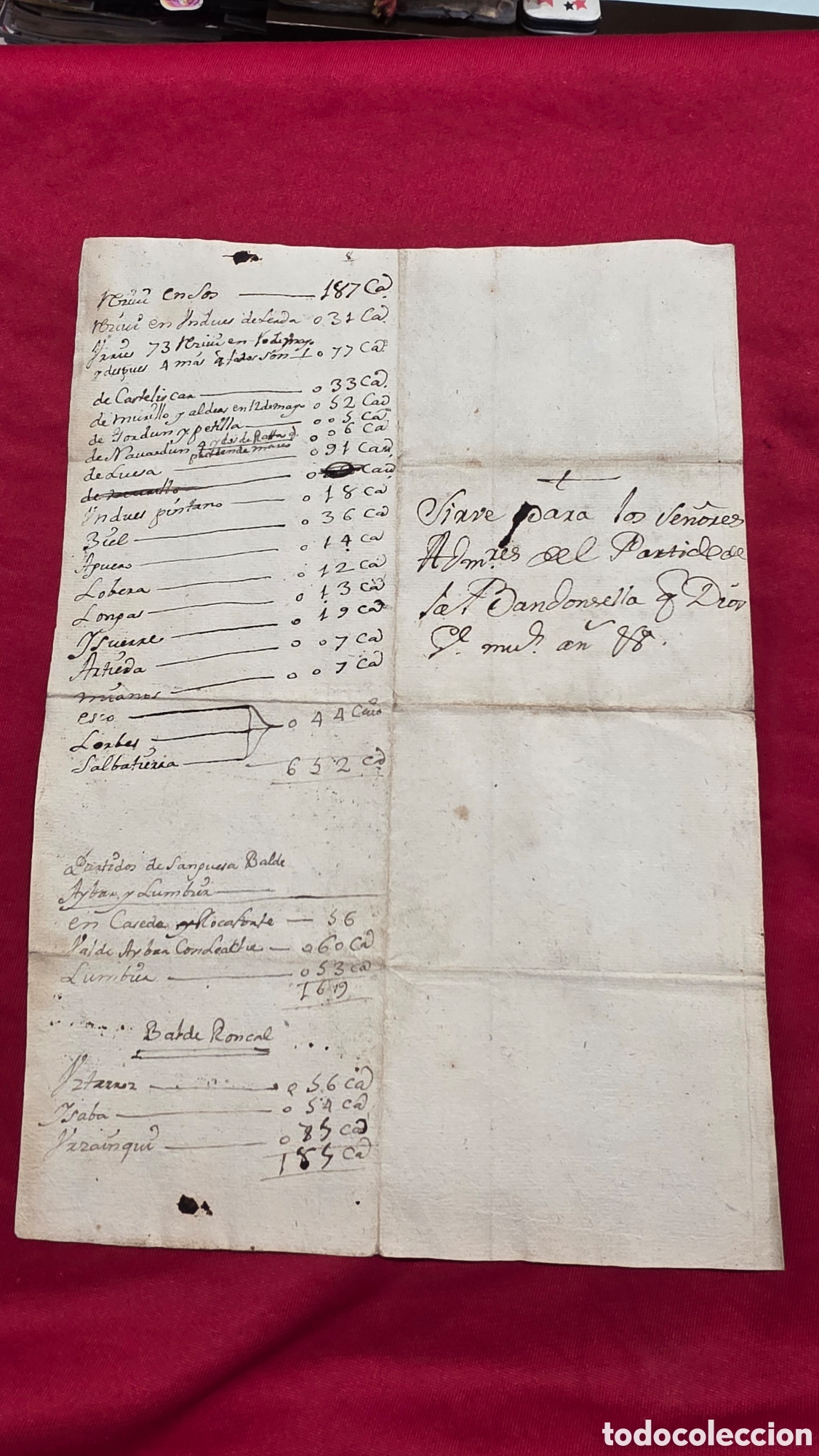 Manuscritos antiguos: MANUSCRITO DE 1753 , DIEZMO - Foto 4