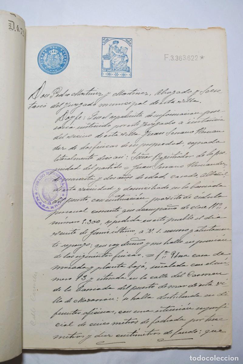 Ancient Manuscripts: Manuscrito judicial 1924 - Expediente de Propiedad - Mazarr&oacute;n (Murcia) - 1925