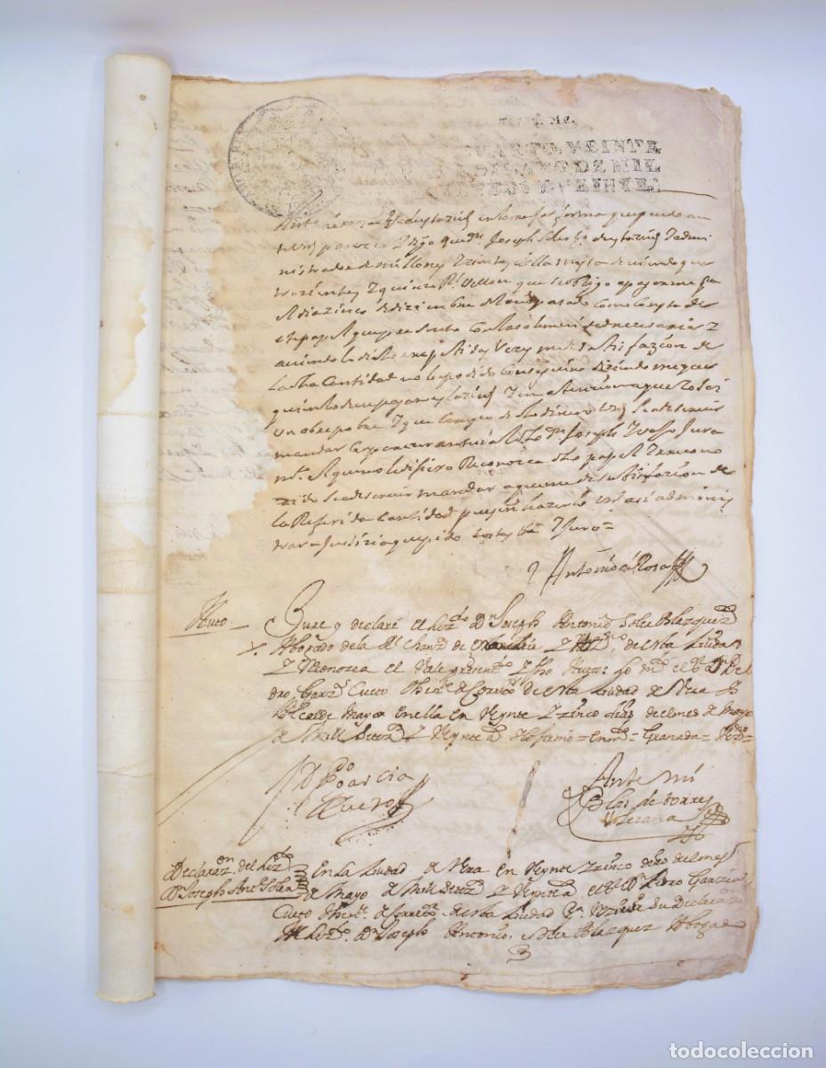 Manuscritos antigos: Manuscrito 1724 - Sello Cuarto, veinte maraved&iacute;s, a&ntilde;o de mil setecientos y veinte y cuatro - 9 hojas