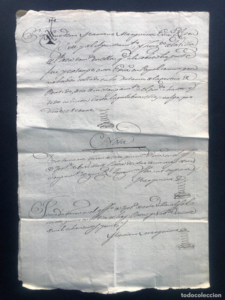 Manuscritos antiguos: MANUSCRITO 1811 / VECINO DE JARQUE VENDE TIERRA A VECINO DE ILLUECA / FIRMADO EN BREA / ZARAGOZA