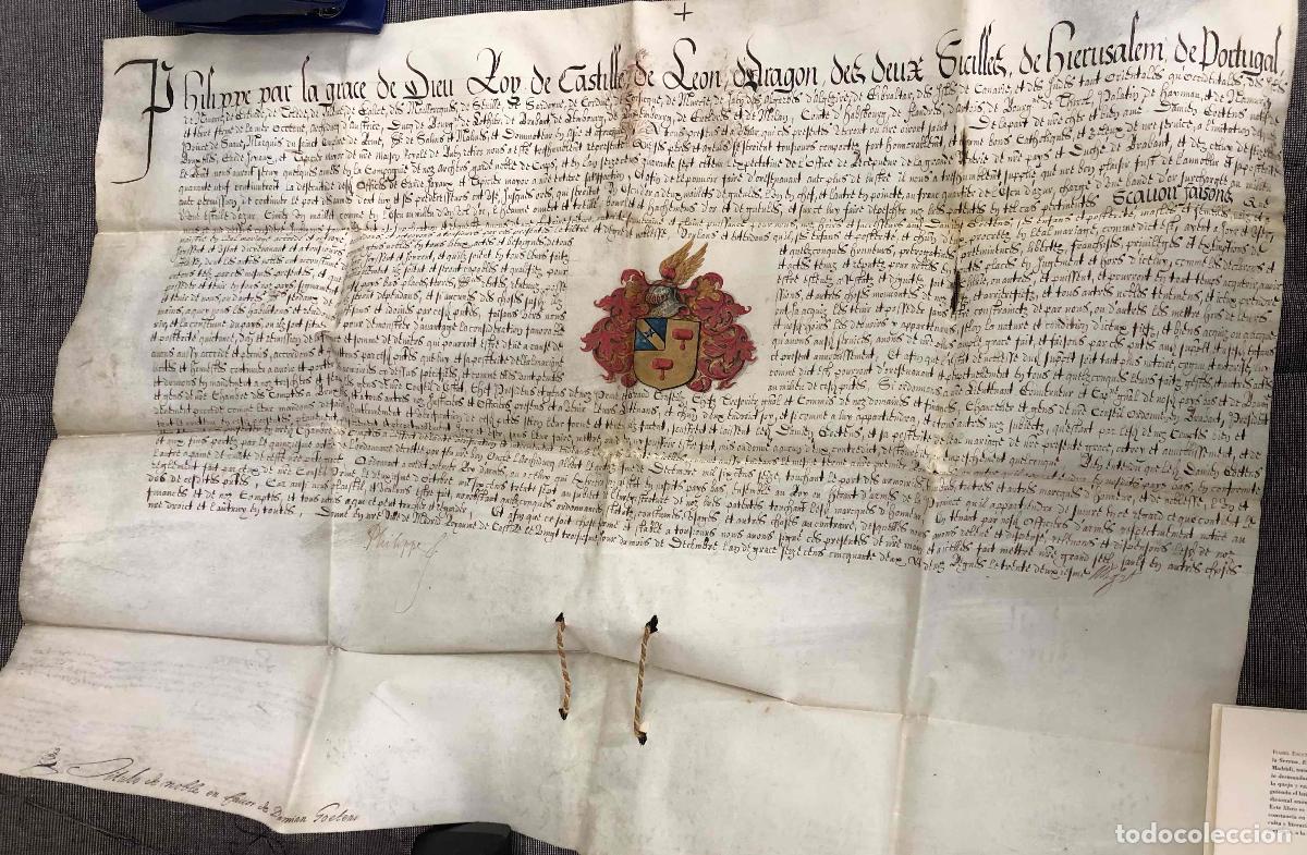 Manuscritos antiguos: T&iacute;tulo armas David de Odtens natural de Bruselas, guardajoyas y capitular mayor casa del Buen Retiro