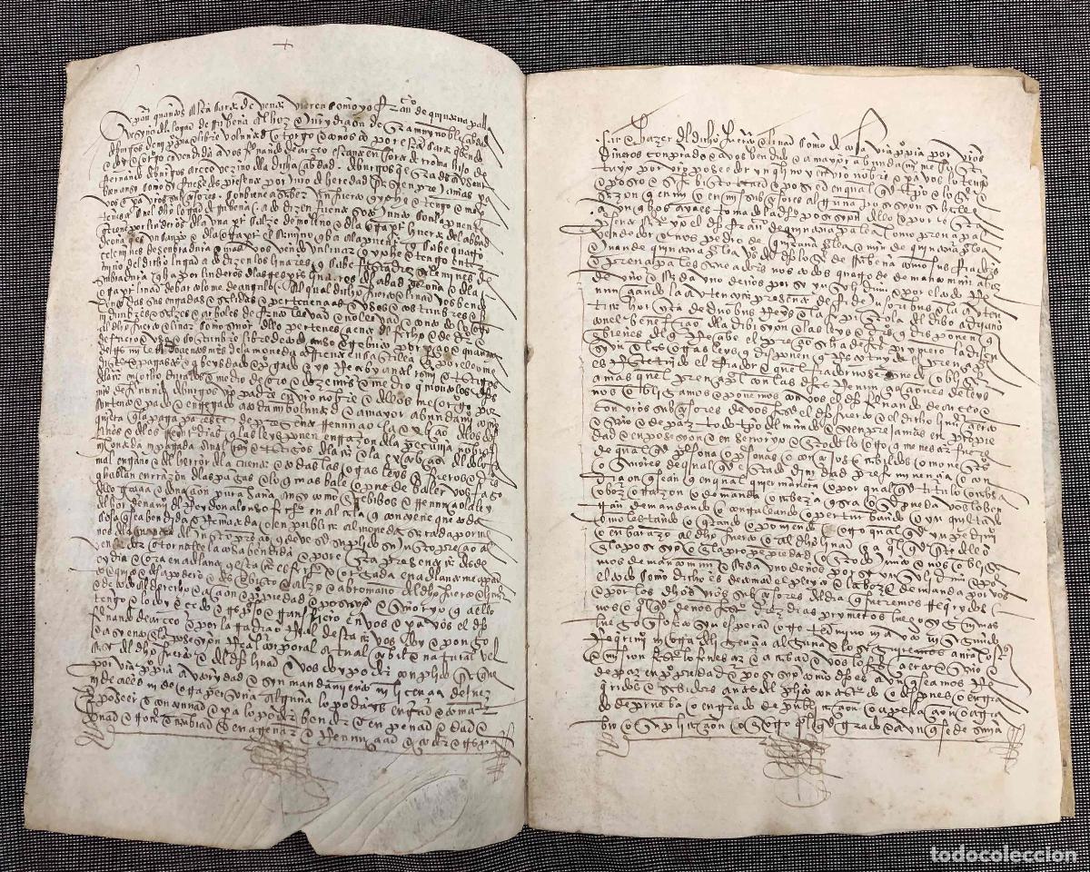 Manuscritos antiguos: CARTA DE VENTA DE TIERRAS. BURGOS. A&Ntilde;O 1512, LETRA PROCESAL SOBRE PERGAMINO