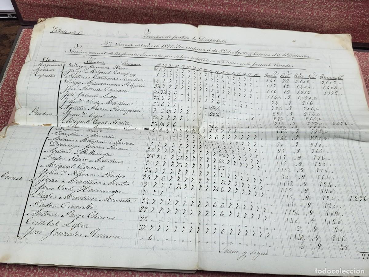 Manoscritti antichi: DOCUMENTOS ANTIGUOS MINERA MINA SOCIEDAD LA DISPUTADA MINA IBERIA HERRERIAS ALMERIA S XIX LORCA MURC