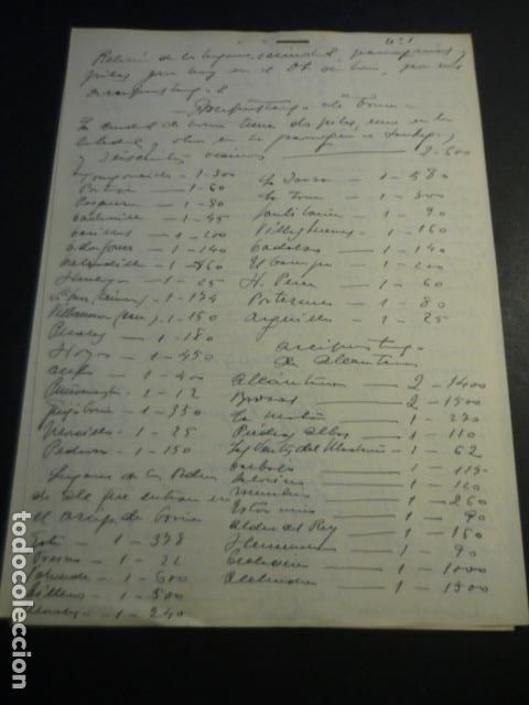Manuscritos antiguos: CORIA CACERES RELACION DE LUGARES DE CORIA Y SU PARTIDO 4 CUARTILLAS MANUSCRITAS A DOBLE CARA
