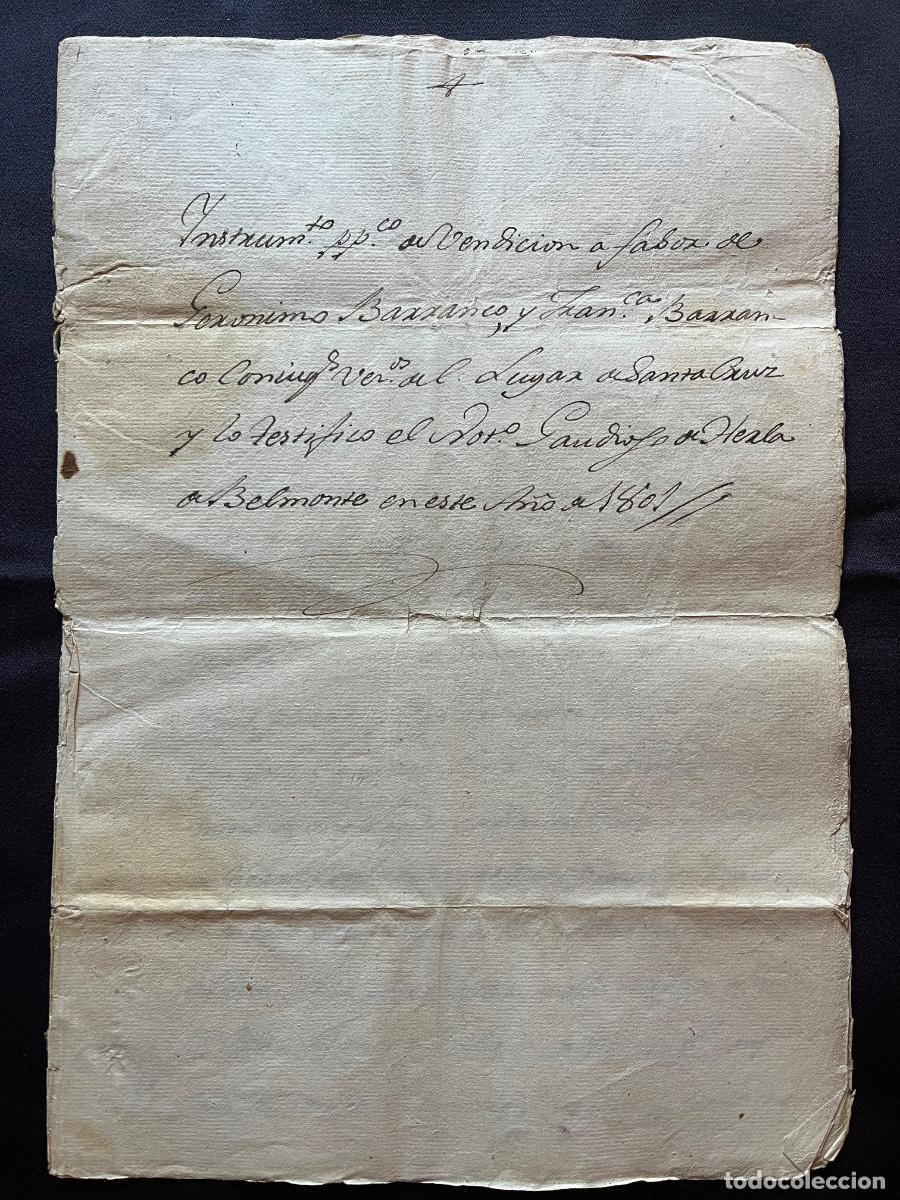 Manuscritos antiguos: Calatayud 1801, Escritura de Compraventa. FISCALES