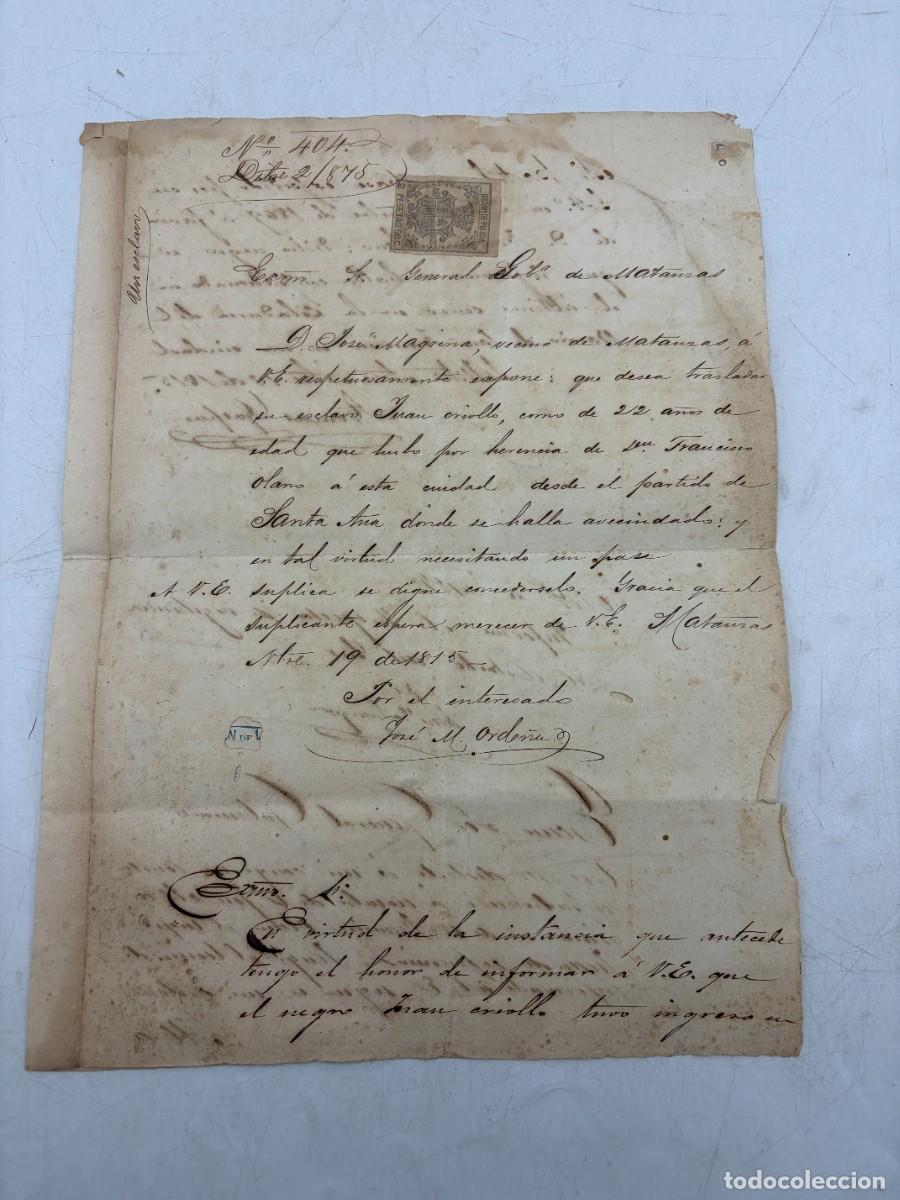 Manuscritos antiguos: MATANZAS - CUBA. 1815. TRASLADO DE ESCLAVOS DESDE SANTA ANA. VER/LEER