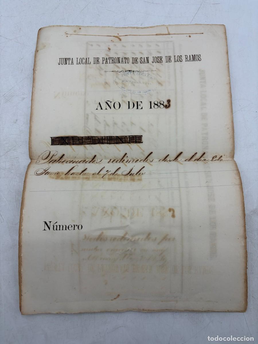Manuscritos antiguos: CUBA, 1883. PATROCINADO REDIMIDOS (ESCLAVOS / SLAVES) DURANTE UN MES. SAN JOSE DE LOS RAMOS. VER