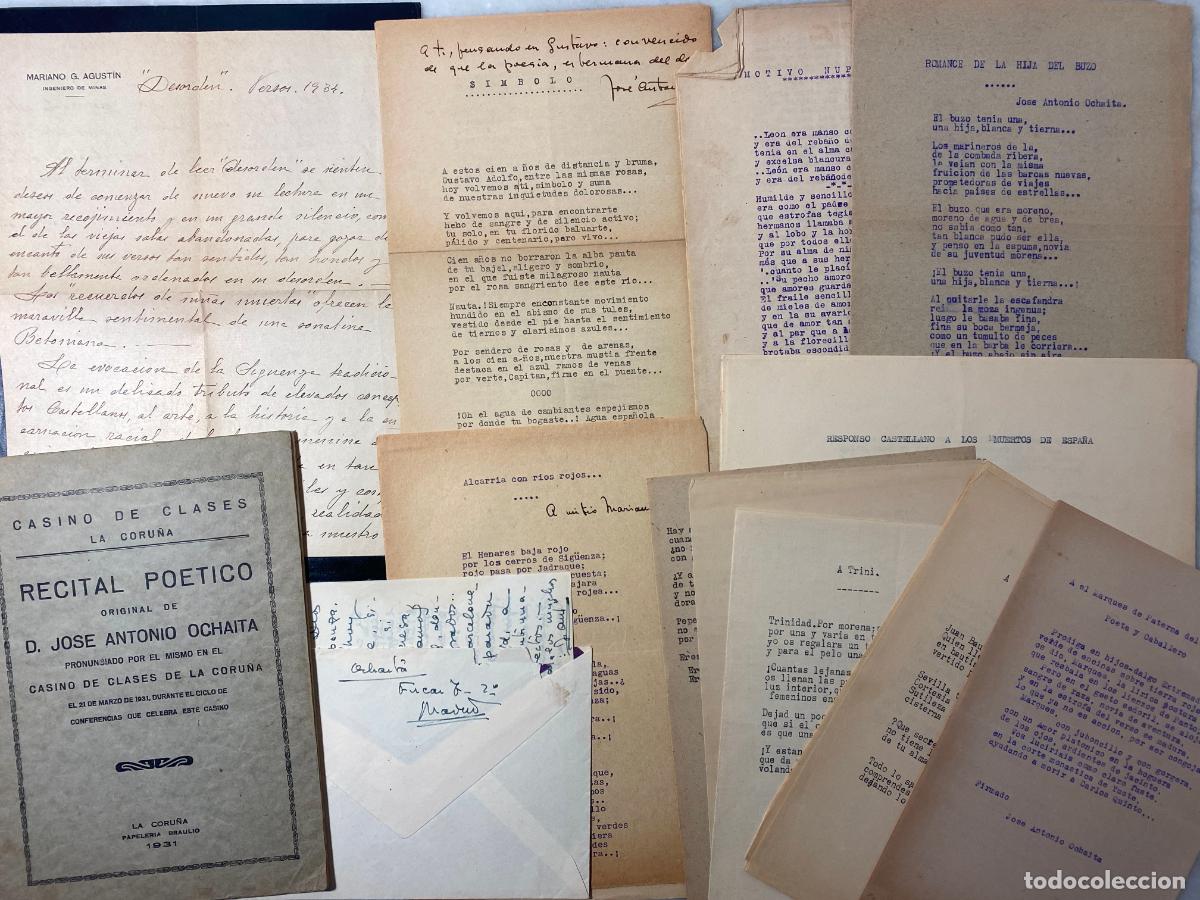 Manuscritos antiguos: Colecci&oacute;n de documentos originales de Jos&eacute; Antonio Ocha&iacute;ta. Libros mecanoscritos y poemas.