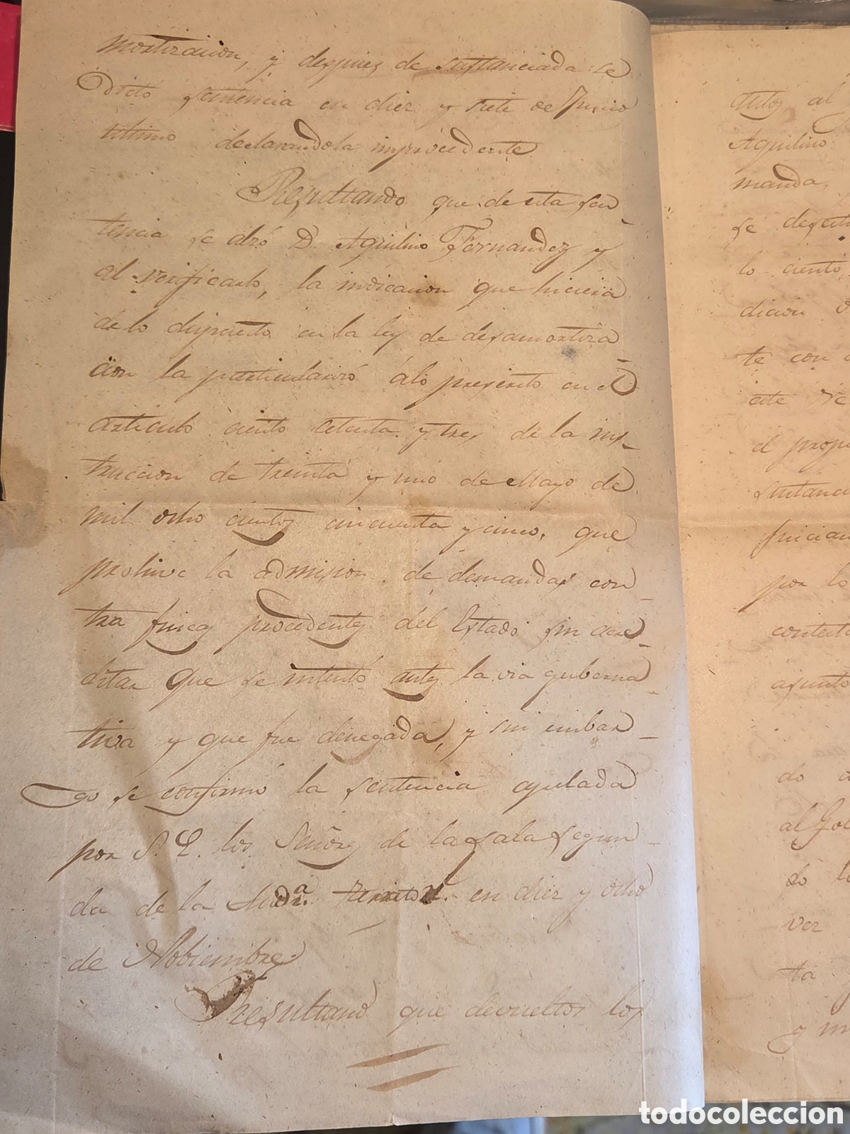 Manuscritos antiguos: FERROL 1860 MANUSCRITO SENTENCIA JUDICIAL - Foto 2