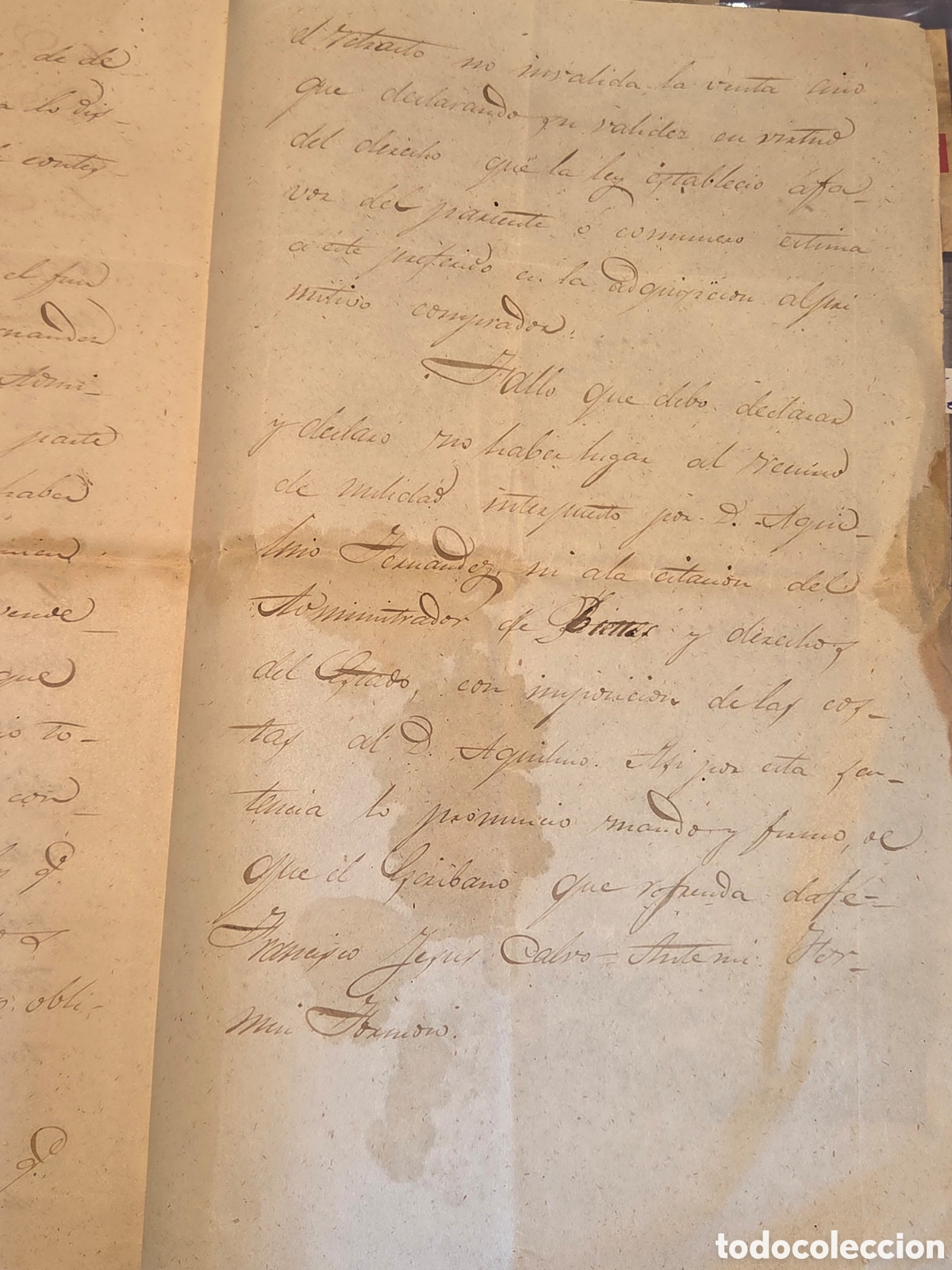 Manuscritos antiguos: FERROL 1860 MANUSCRITO SENTENCIA JUDICIAL - Foto 8