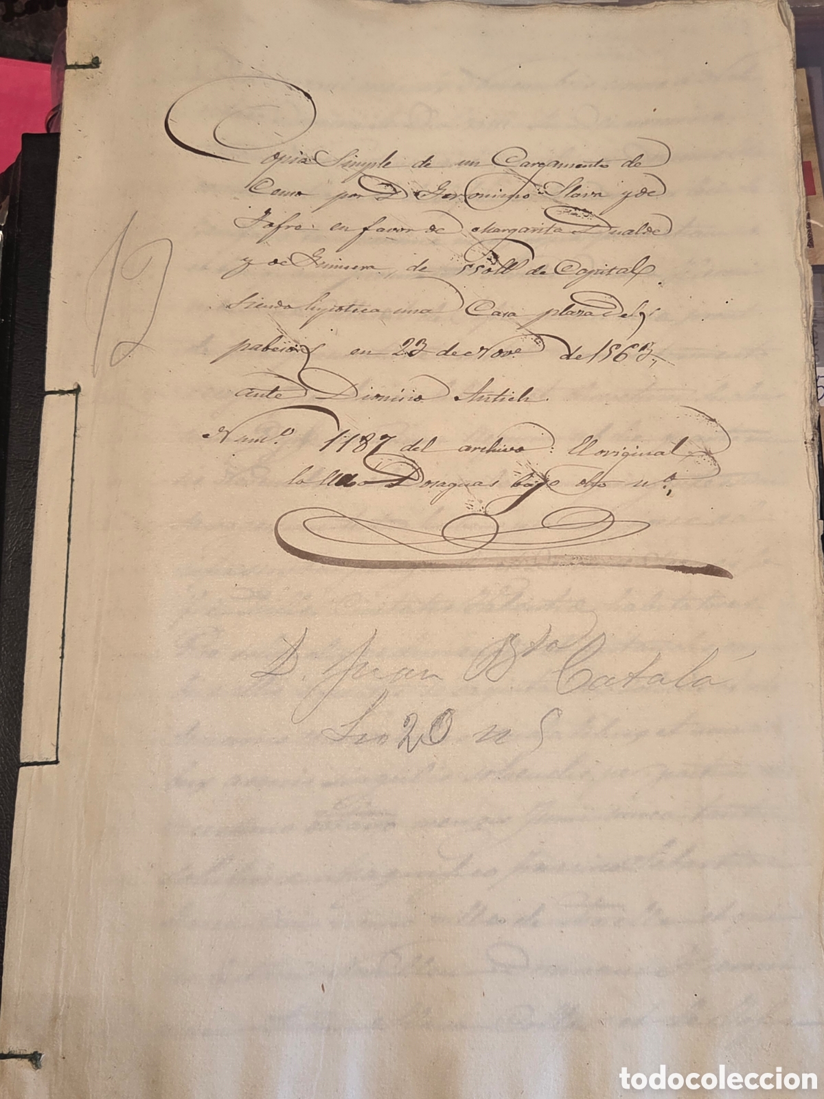 Manuscritos antiguos: VALENCIA 1887 ESCRITURA DE CENSO EN LAT&Iacute;N
