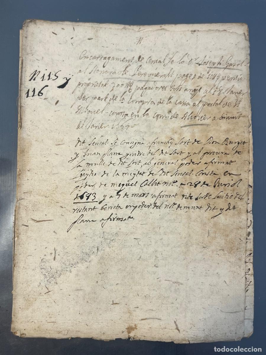 Manuscritos antiguos: MANUSCRITO DE ALCOVER TARRGONA 1667 JOSEP GASOL, PERE QUERALT PORTAL DE SANT MIQUEL.