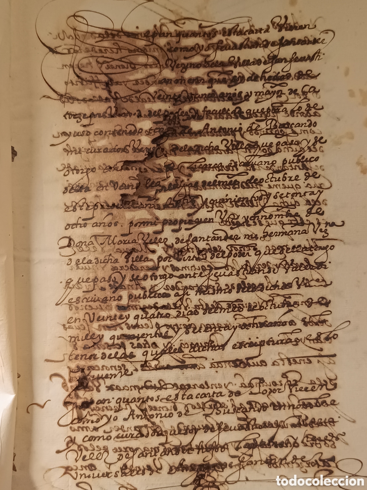 Manuscritos antiguos: EXPEDIENTE NOTARIAL MANUSCRITO 1578 CARTA DE PAGO AL CARDENAL PEDRO DE DEZA SAN SEBASTIAN VALLADOLID