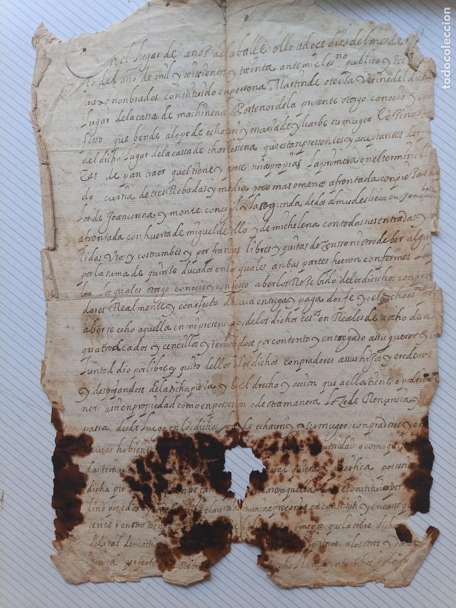 Manuscritos antiguos: Navarra, Anoz, documento de 1630