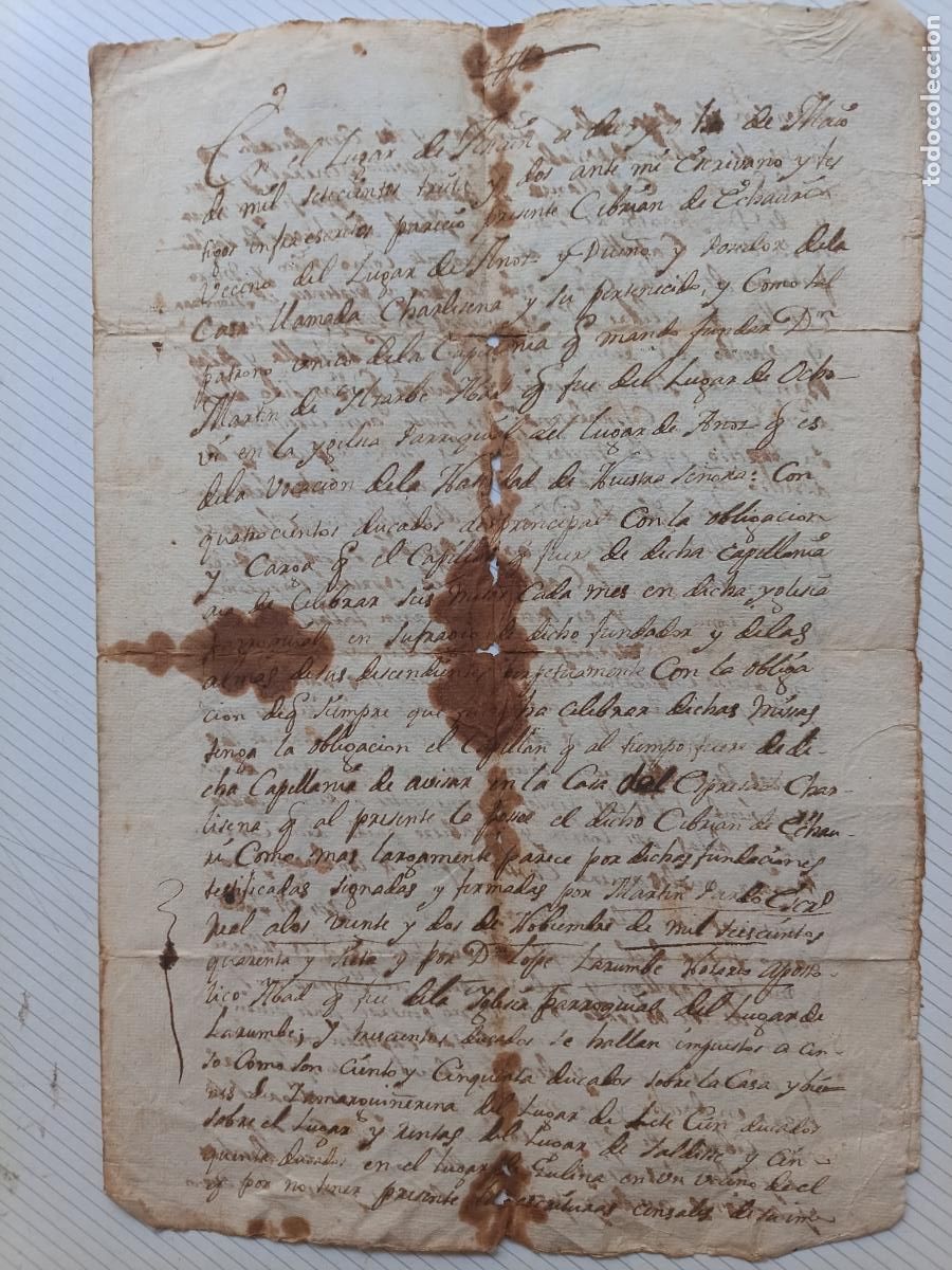 Manuscritos antiguos: Asi&aacute;in, Navarra, 1632. Documento