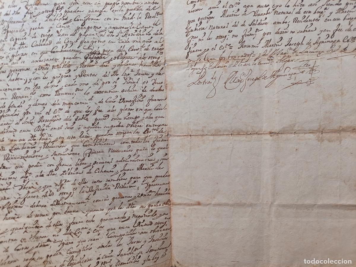 Manuscritos antiguos: Azoz, Navarra, 1720. Documento - Foto 2