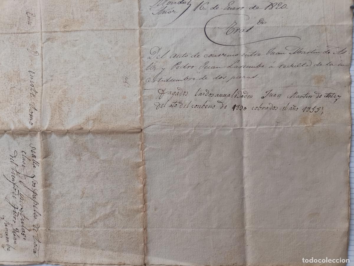 Manuscritos antiguos: Asi&aacute;in, Navarra, 1820. Documento - Foto 3