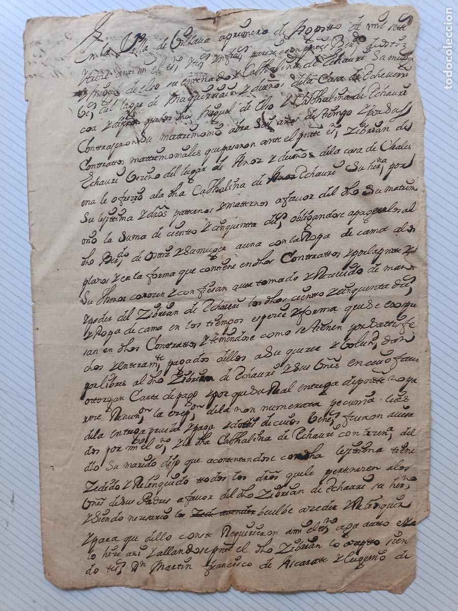 Manuscritos antiguos: Villava, Navarra. 1713
