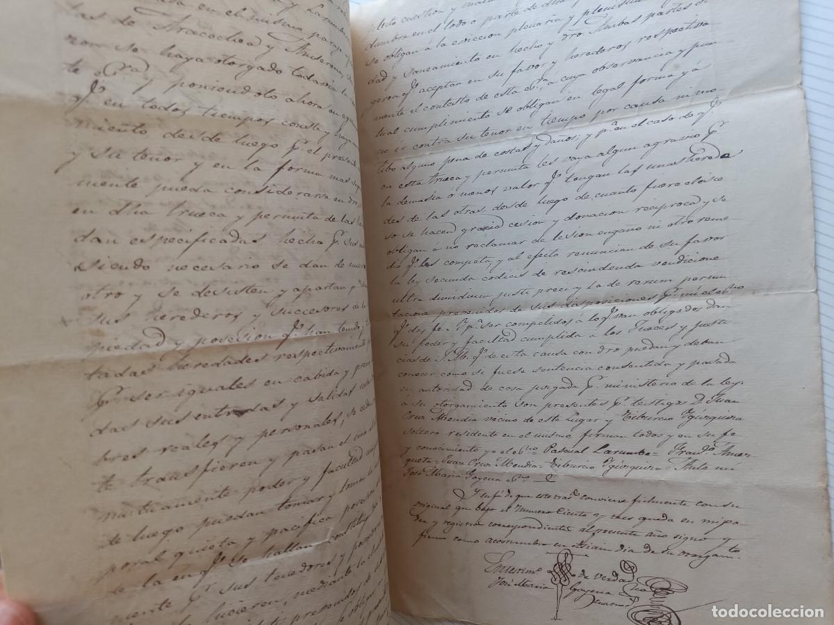 Manuscritos antiguos: Anoz, Atondo, Asi&aacute;in, Navarra. 1855 Permuta de heredades