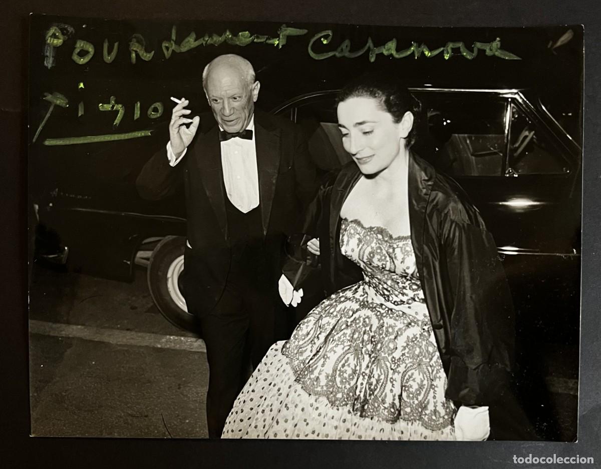 Manuscritos antiguos: Fotograf&iacute;a de Jacqueline y Pablo Picasso &ndash; Impresi&oacute;n en gelatina de plata firmada por Picasso