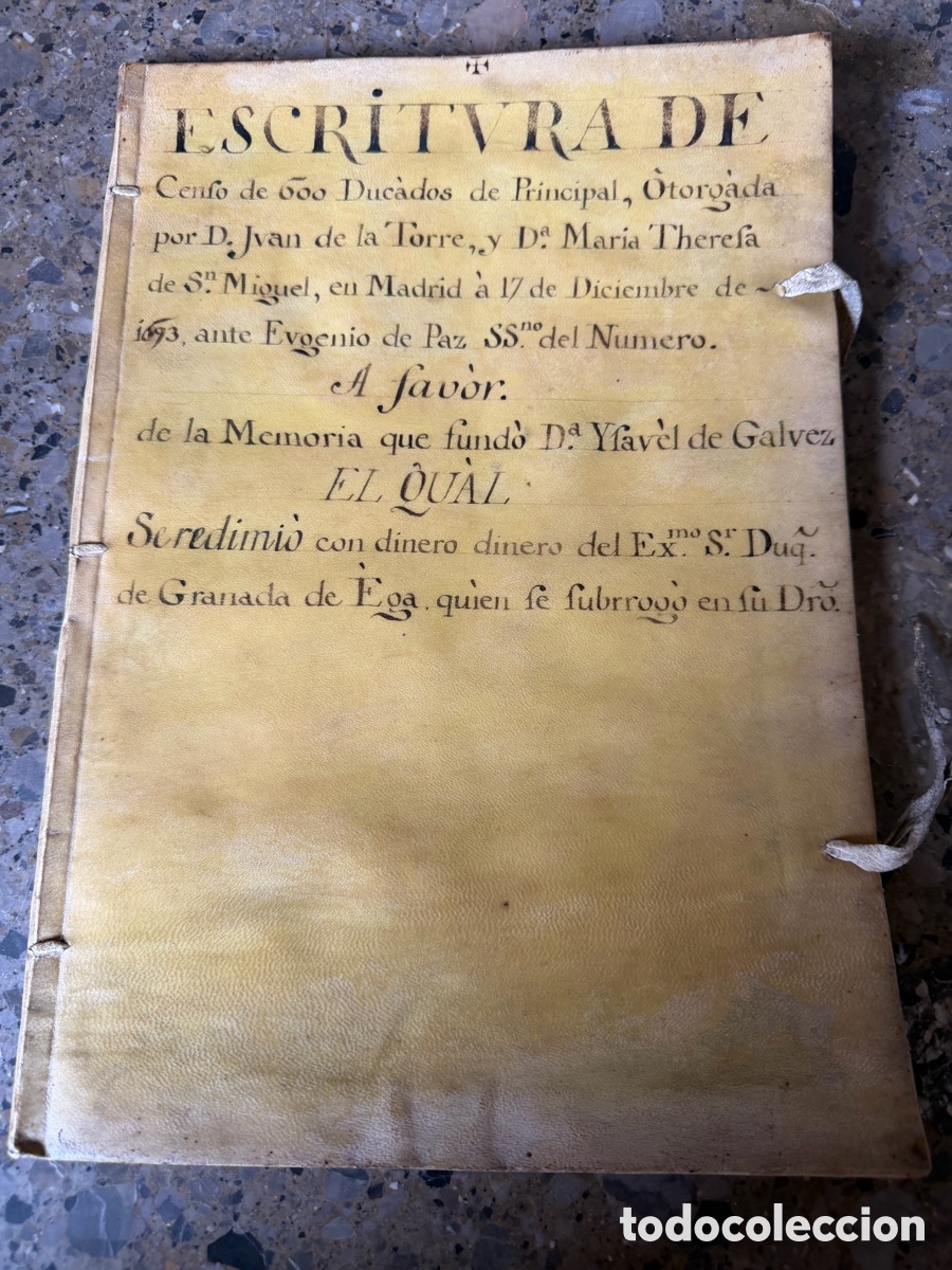 Manuscritos antiguos: Escritura de censo Madrid 1693