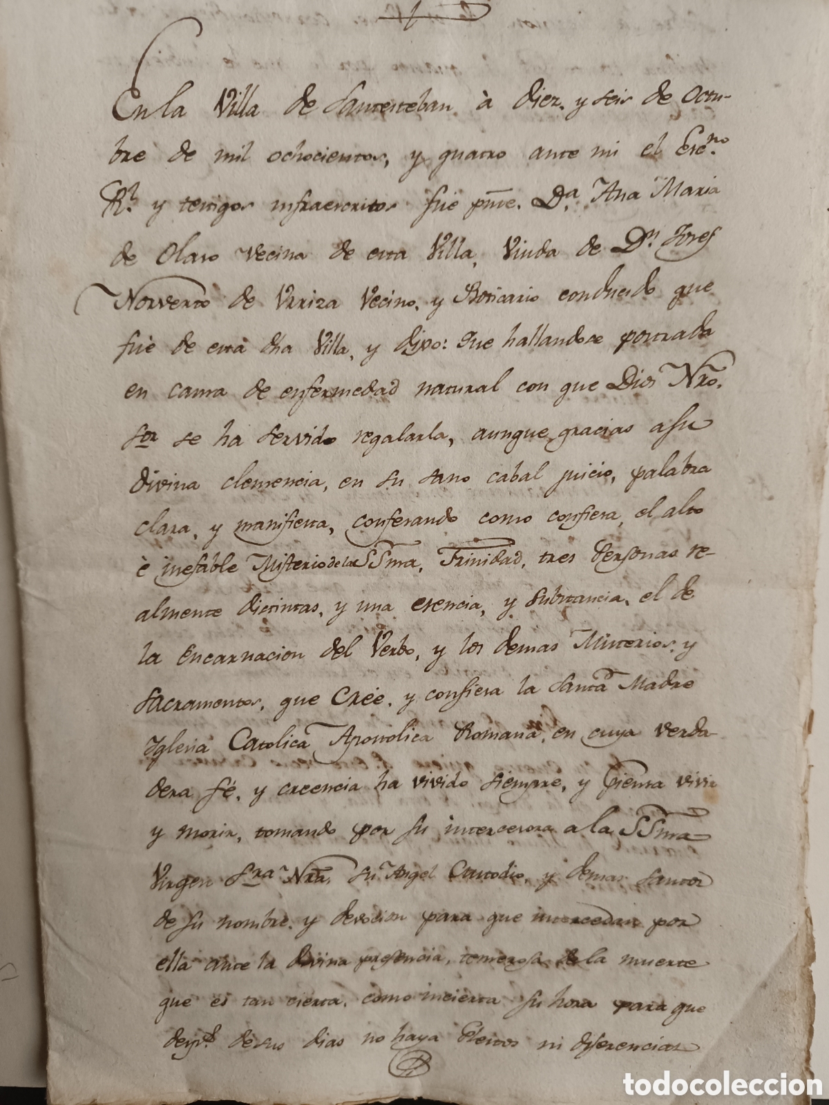 Manuscritos antiguos: MANUSCRITO 1804 NAVARRA. TESTAMENTO BOTICA SANTESTEBAN VIUDA JOS&Eacute; NORBERTO URRIZA